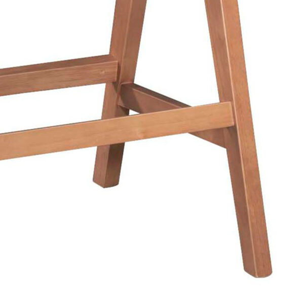 Σκαμπό bar Winslow pakoworld ξύλο rubberwood ανοικτό καρυδί-pvc rattan φυσικό-ύφασμα γκρι – 247-000009