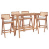 Dining set Winslow É pakoworld set 5pieces rubberwood light walnut 120x45x100cm 247-000017
