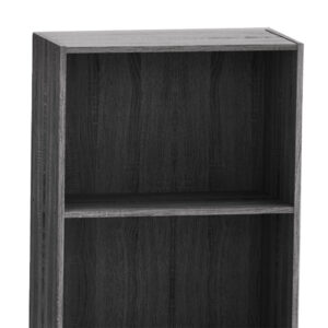 Βιβλιοθήκη Presley pakoworld σε ανθρακί-wenge απόχρωση 60x30x167εκ – 248-000009