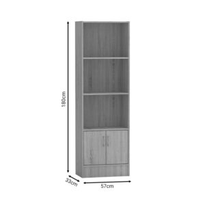 Βιβλιοθήκη Negan pakoworld sonoma μελαμίνης 57x33x180εκ – 248-000018