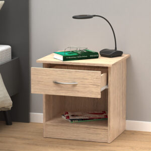 Κομοδίνο Kona pakoworld σε oak απόχρωση 40x34x42εκ – 248-000027