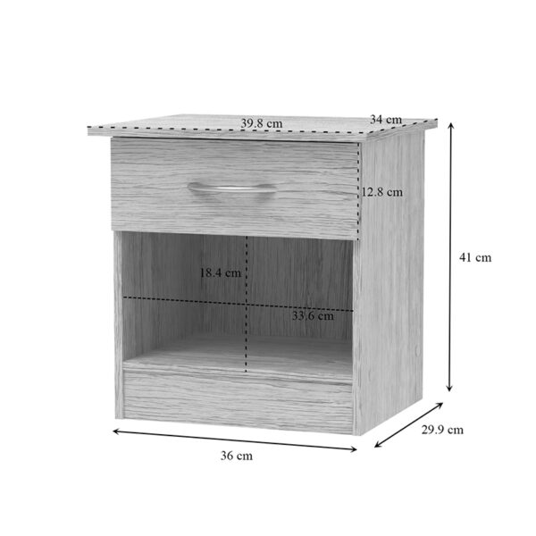 Κομοδίνο Kona pakoworld σε oak απόχρωση 40x34x42εκ – 248-000027