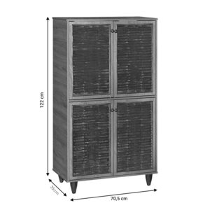 Παπουτσοθήκη-ντουλάπι Ronan pakoworld χρώμα καρυδί 70.5x35x122εκ – 249-000016