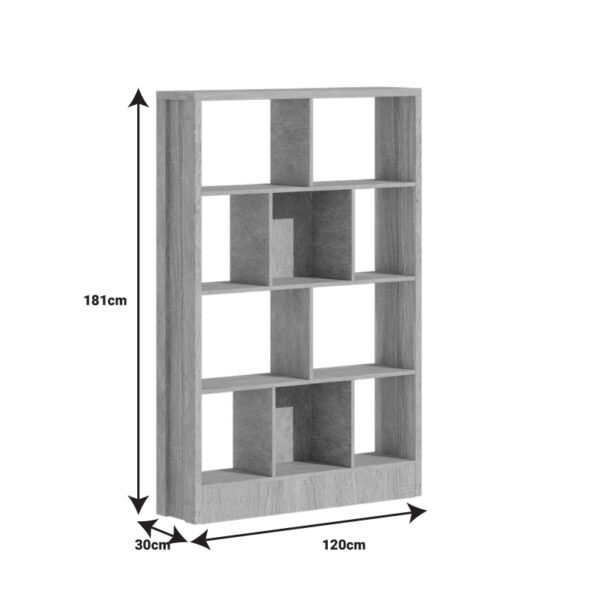 Βιβλιοθήκη Dividre pakoworld sonoma oak μελαμίνης 120x30x181εκ – 249-000050