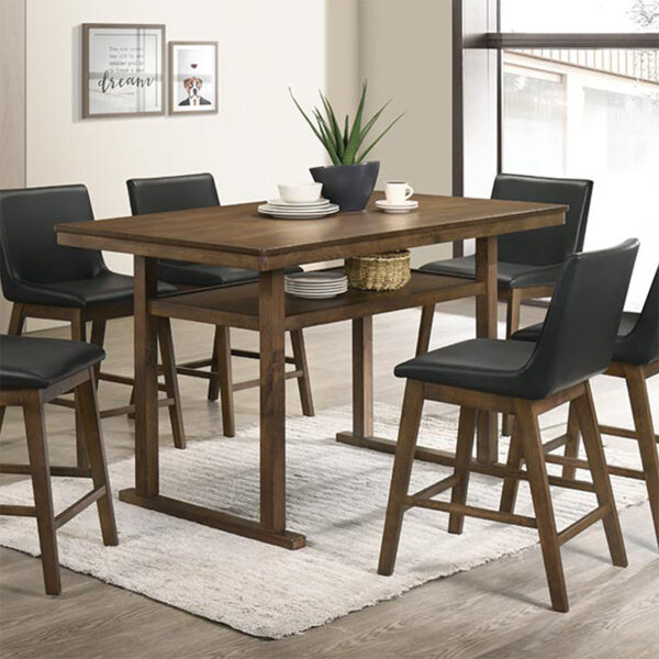 Τραπέζι μπαρ Tenor pakoworld φυσικό ξύλο rubberwood-ΜDF καρυδί 150x90x91.5εκ – 250-000001