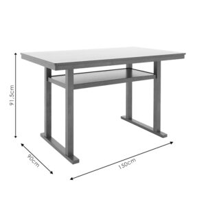 Τραπέζι μπαρ Tenor pakoworld φυσικό ξύλο rubberwood-ΜDF καρυδί 150x90x91.5εκ – 250-000001