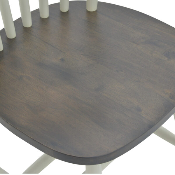 Καρέκλα Larus pakoworld φυσικό ξύλo rubberwood ανθρακί-λευκό 50x49x90εκ. – 250-000006