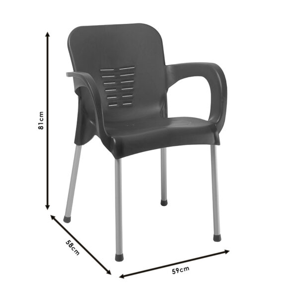 Πολυθρόνα Feast pakoworld PP cappucino-αλουμίνιο γκρι – 253-000022
