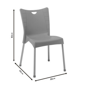 Καρέκλα Crafted pakoworld PP cappucino-αλουμίνιο γκρι – 253-000037