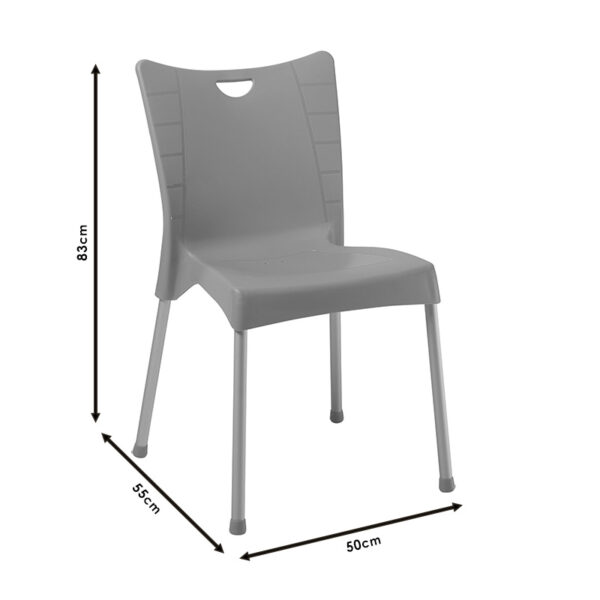 Καρέκλα Crafted pakoworld PP cappucino-αλουμίνιο γκρι – 253-000037