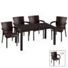Garden dining set Explore-Festive pakoworld set 7pieces PP brown 150x90x73.5cm 253-000050
