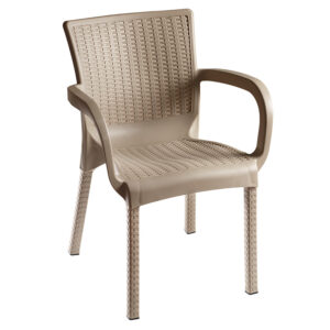 Τραπεζαρία Explore-Festive pakoworld σετ 5τεμ PP cappuccino 90x90x73,5εκ – 253-000079