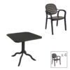 Garden dining set Groovy-Gentle pakoworld set 5pieces PP dark grey 80x80x74,5cm 253-000088