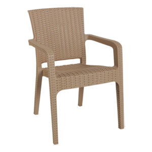 Τραπεζαρία Icoan-Halcyon pakoworld σετ 3τεμ PP σε cappuccino απόχρωση – 253-000093