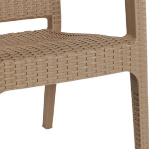 Τραπεζαρία Icoan-Halcyon pakoworld σετ 3τεμ PP σε cappuccino απόχρωση – 253-000093