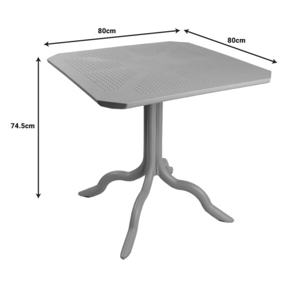 Τραπέζι Icon  pakoworld PP σε απόχρωση cappucino 80x80x74.5εκ – 253-000117
