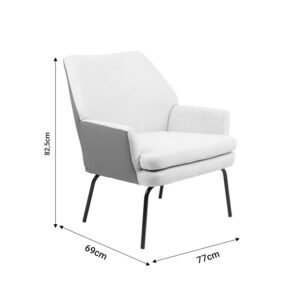 Πολυθρόνα Kieran pakoworld ύφασμα γκρι- πόδι μαύρο 77x69x82.5εκ – 255-000044