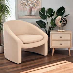 Πολυθρόνα Mordak pakoworld μπεζ ύφασμα 82x72x74εκ – 255-000068