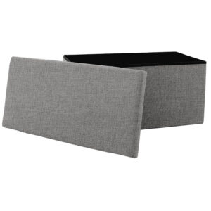 Σκαμπό-μπαούλο Greatness pakoworld ύφασμα γκρι 76x38x38εκ – 257-000001