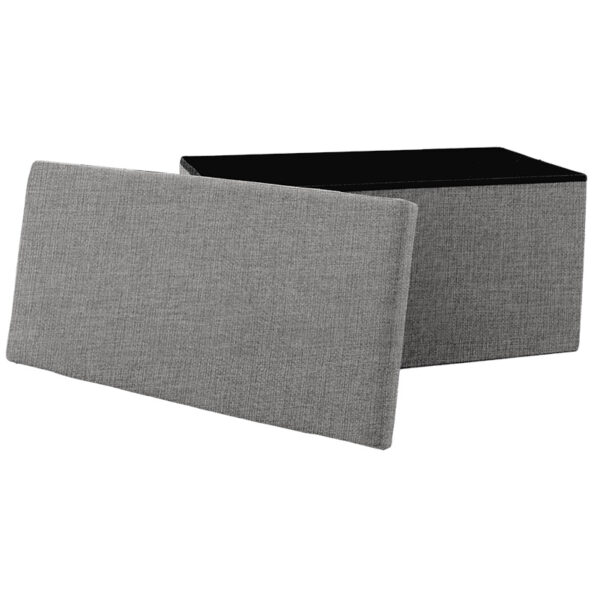Σκαμπό-μπαούλο Greatness pakoworld ύφασμα γκρι 76x38x38εκ – 257-000001