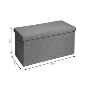 Σκαμπό-μπαούλο Greatness pakoworld ύφασμα γκρι 76x38x38εκ – 257-000001