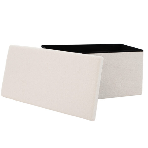 Σκαμπό-μπαούλο Forward pakoworld ύφασμα μπουκλέ ivory 76.5x38x37.5εκ – 257-000004