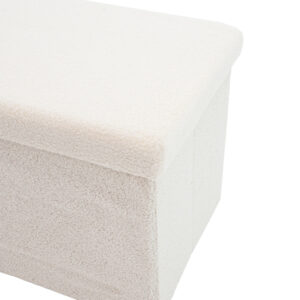 Σκαμπό-μπαούλο Forward pakoworld ύφασμα μπουκλέ ivory 76.5x38x37.5εκ – 257-000004