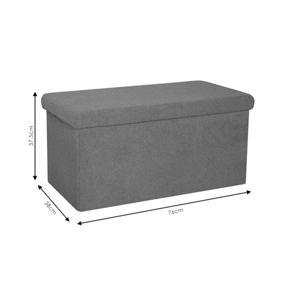 Σκαμπό-μπαούλο Forward pakoworld ύφασμα μπουκλέ ivory 76.5x38x37.5εκ – 257-000004