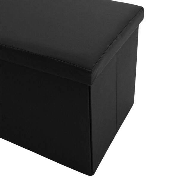 Σκαμπό-μπαούλο Cooperation pakoworld pu μαύρο 76x38x38εκ – 257-000006