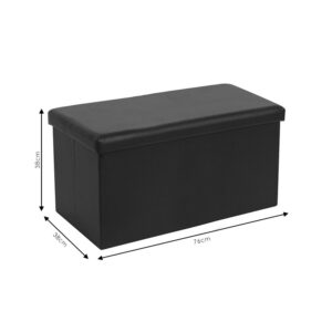 Σκαμπό-μπαούλο Cooperation pakoworld pu μαύρο 76x38x38εκ – 257-000006