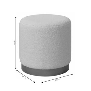 Σκαμπό Dash pakoworld μπουκλέ κρεμ-χρυσό Φ35×35εκ – 257-000007