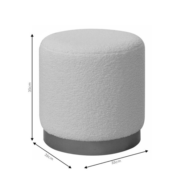 Σκαμπό Dash pakoworld μπουκλέ κρεμ-χρυσό Φ35×35εκ – 257-000007