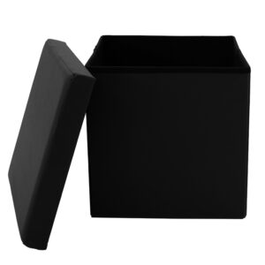 Σκαμπό-μπαούλο Crystal pakoworld pu μαύρο 38x38x38εκ – 257-000012