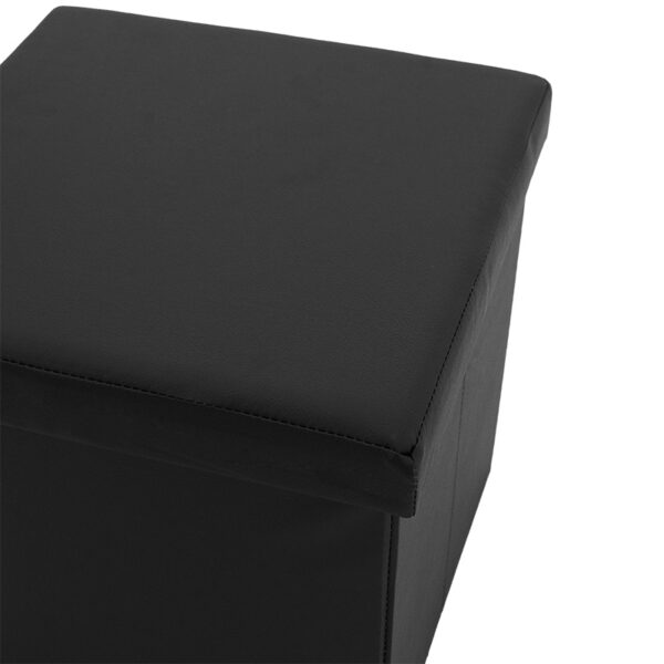 Σκαμπό-μπαούλο Crystal pakoworld pu μαύρο 38x38x38εκ – 257-000012
