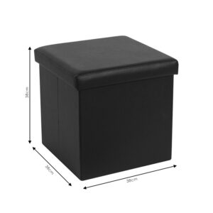 Σκαμπό-μπαούλο Crystal pakoworld ύφασμα γκρι 38x38x38εκ – 257-000013