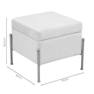 Σκαμπό-μπαούλο Panton pakoworld βελούδο κρεμ-χρυσό 40x40x36,5εκ – 257-000017