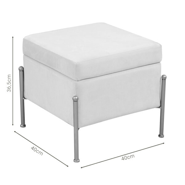 Σκαμπό-μπαούλο Panton pakoworld βελούδο κρεμ-χρυσό 40x40x36,5εκ – 257-000017