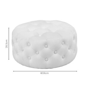 Σκαμπό-πουφ Ferdia pakoworld βελούδο κρεμ Φ59×28.5εκ – 257-000022