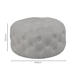 Σκαμπό-πουφ Ferdia pakoworld βελούδο γκρι Φ59×28.5εκ – 257-000023