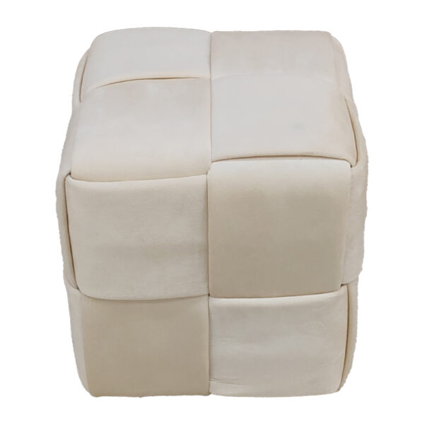 Σκαμπό Jisko pakoworld μπεζ βελούδο 38x38x40εκ – 257-000028