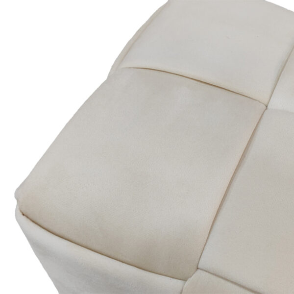 Σκαμπό Jisko pakoworld μπεζ βελούδο 38x38x40εκ – 257-000028