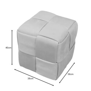 Σκαμπό Jisko pakoworld μπεζ βελούδο 38x38x40εκ – 257-000028
