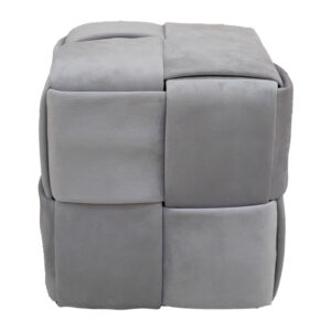 Σκαμπό Jisko pakoworld γκρι βελούδο 38x38x40εκ – 257-000029