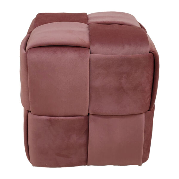 Σκαμπό Jisko pakoworld σάπιο μήλο βελούδο 38x38x40εκ – 257-000030