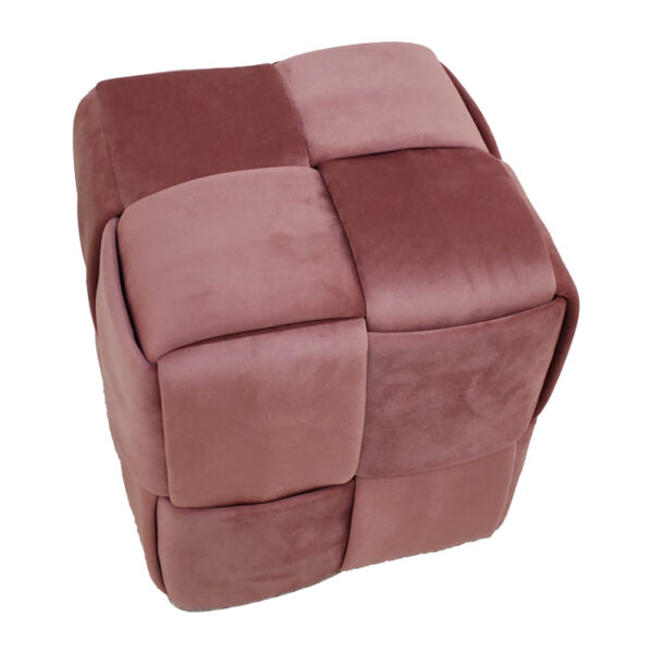 Σκαμπό Jisko pakoworld σάπιο μήλο βελούδο 38x38x40εκ – 257-000030