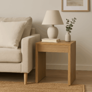 Βοηθητικό τραπέζι Focused pakoworld MDF φυσικό 40x40x50εκ – 260-000002