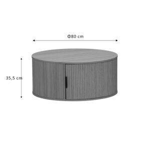 Τραπέζι σαλονιού Scandi pakoworld MDF σε φυσική απόχρωση Φ80×35.5εκ – 260-000009
