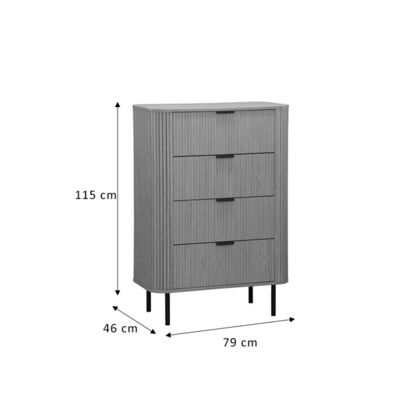 Συρταριέρα Scandi pakoworld με 4 συρτάρια φυσικό 79x46x115εκ – 260-000011