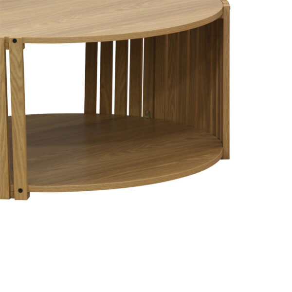 Τραπέζι σαλονιού Heavenly pakoworld MDF φυσικό Φ83×38εκ – 260-000012