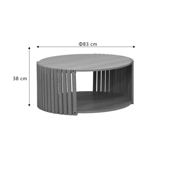 Τραπέζι σαλονιού Heavenly pakoworld MDF φυσικό Φ83×38εκ – 260-000012